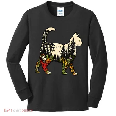 Cat Wilderness Kids Long Sleeve Shirt