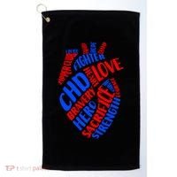 Chd Warrior Congenital Heart Disease Awareness Funny Gift Golf Towel thumb 0