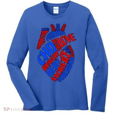 Chd Warrior Congenital Heart Disease Awareness Funny Gift Women's Long Sleeve Shirt