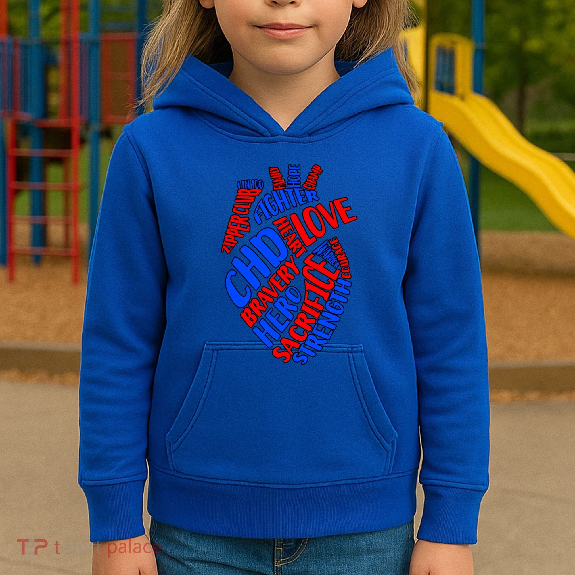 Chd Warrior Congenital Heart Disease Awareness Funny Gift Kids Hoodie
