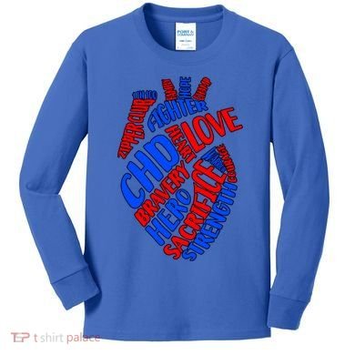 Chd Warrior Congenital Heart Disease Awareness Funny Gift Kids Long Sleeve Shirt
