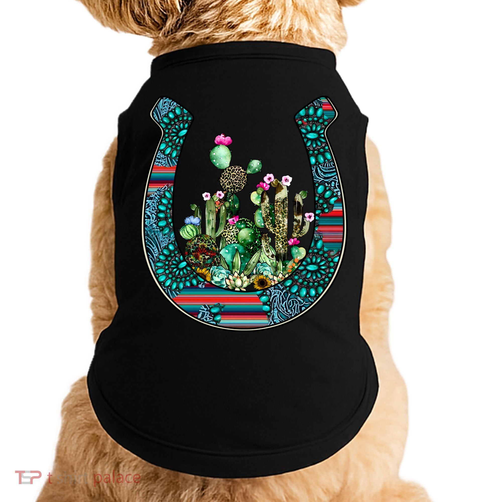 Country Western Cactus Sunflower Horseshoe Gift Doggie Tank