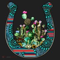 Country Western Cactus Sunflower Horseshoe Gift Hat thumb 2