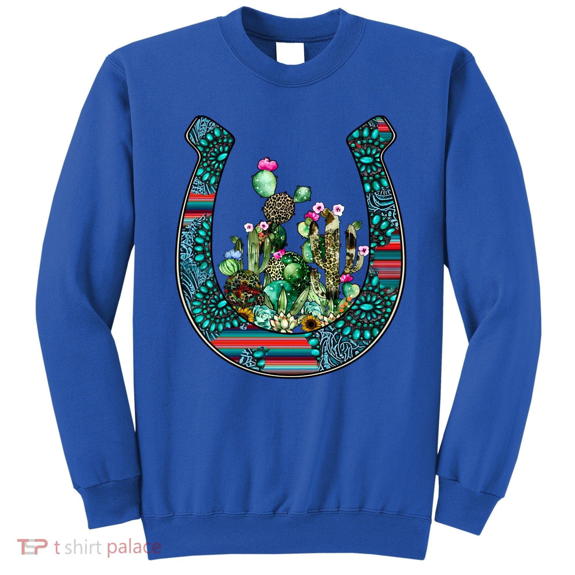 Country Western Cactus Sunflower Horseshoe Gift Sweatshirt