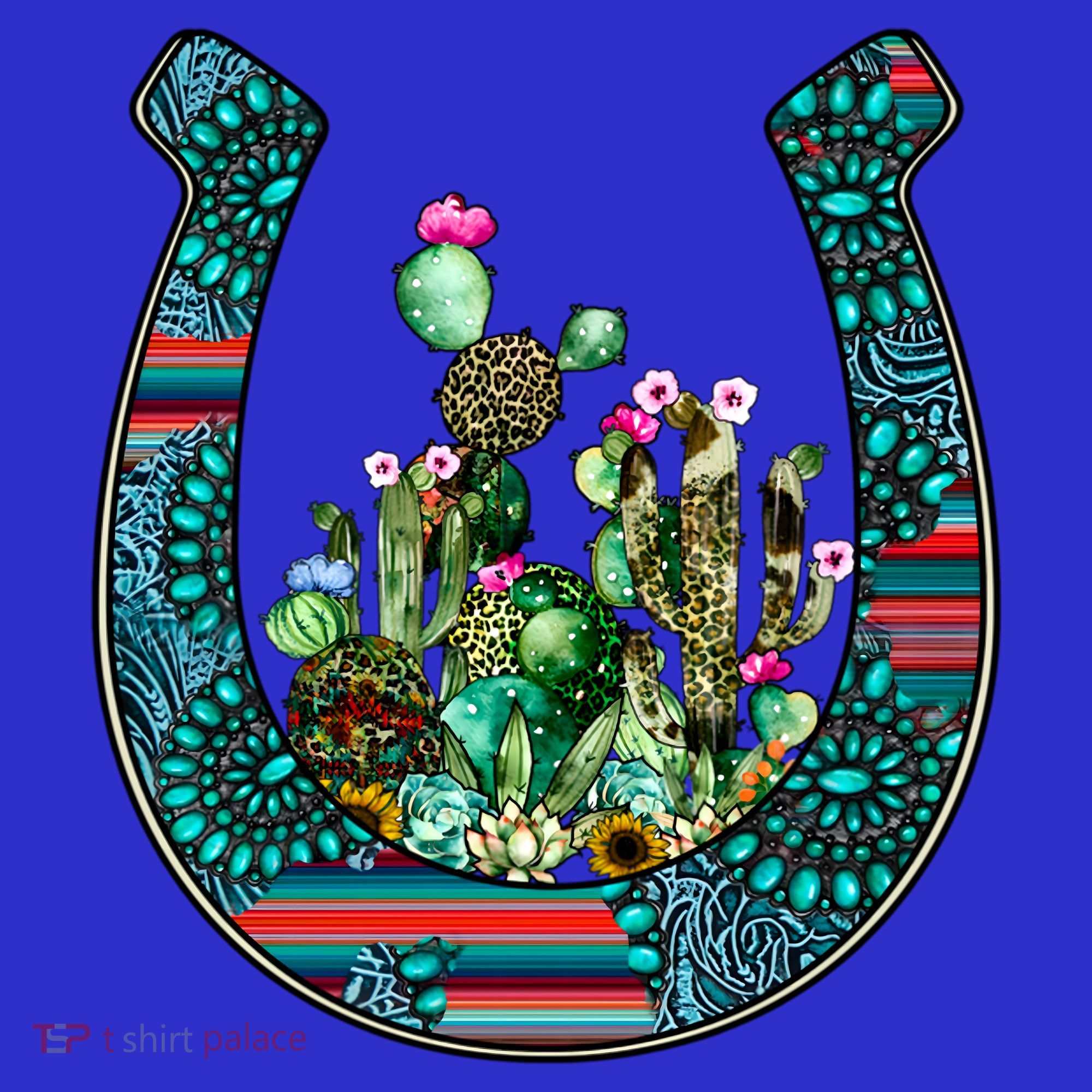 Country Western Cactus Sunflower Horseshoe Gift Sweatshirt