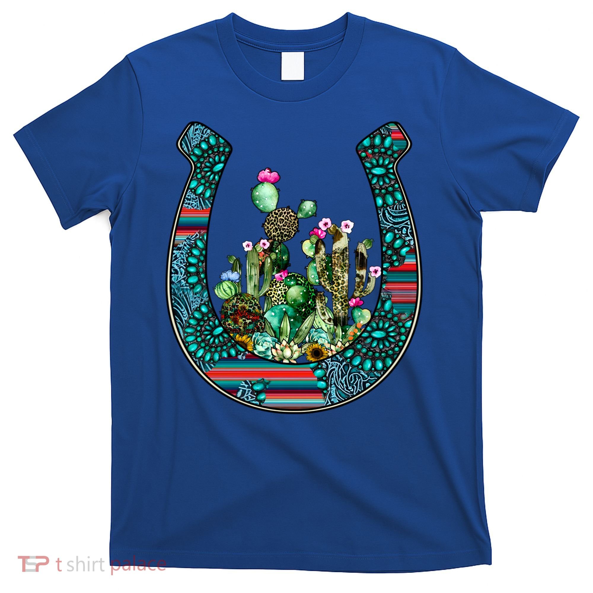 Country Western Cactus Sunflower Horseshoe Gift T-Shirt