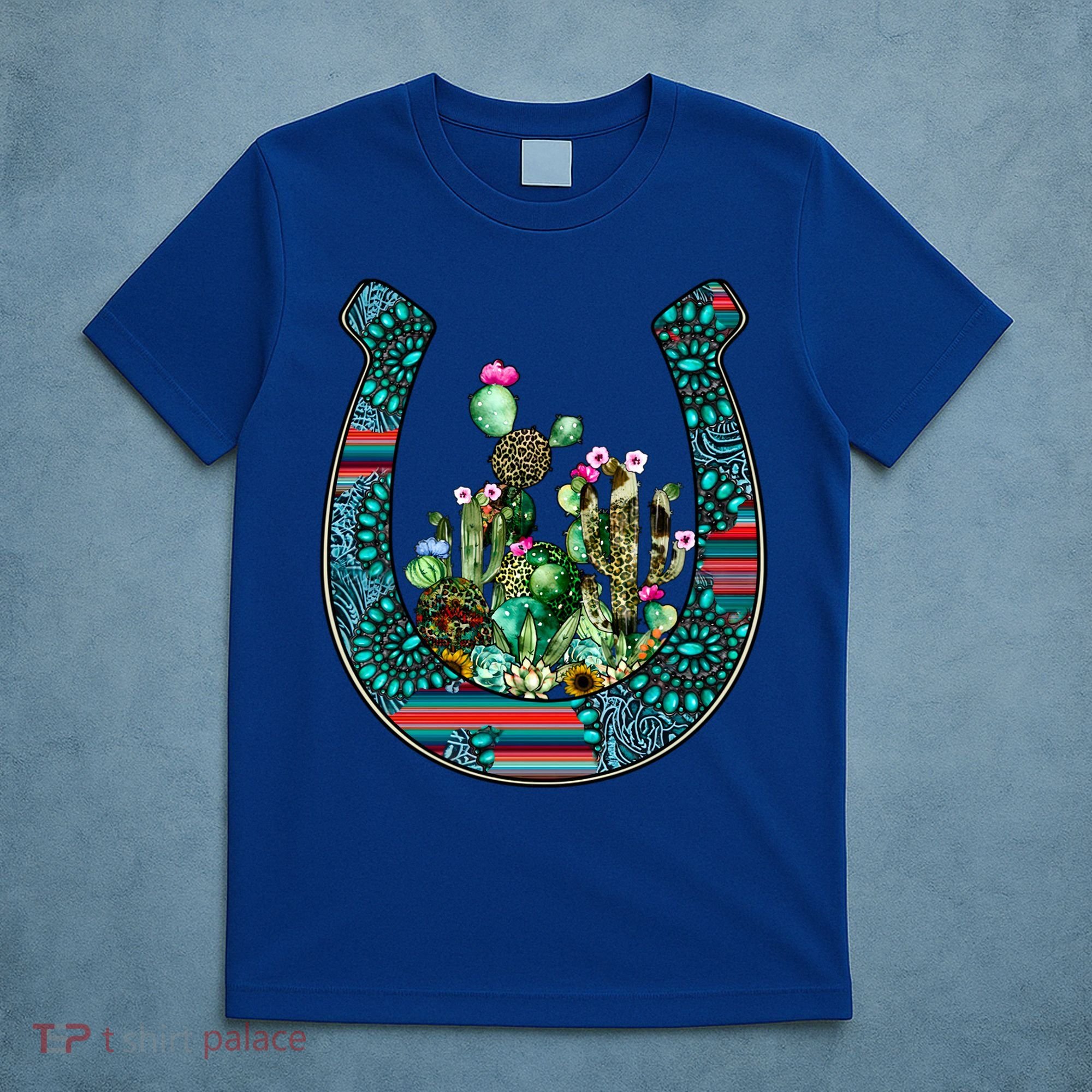 Country Western Cactus Sunflower Horseshoe Gift T-Shirt