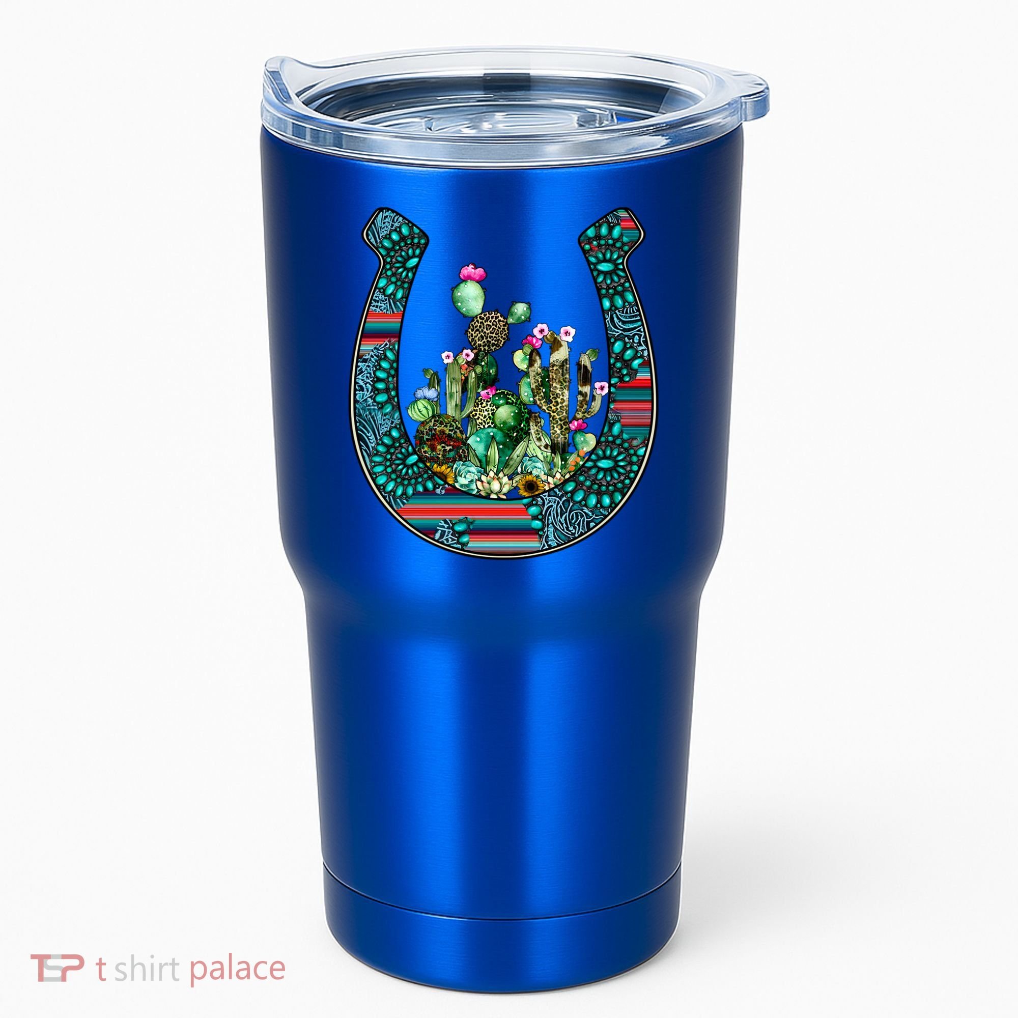 Country Western Cactus Sunflower Horseshoe Gift Tumbler