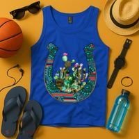 Country Western Cactus Sunflower Horseshoe Gift Tank Top thumb 4