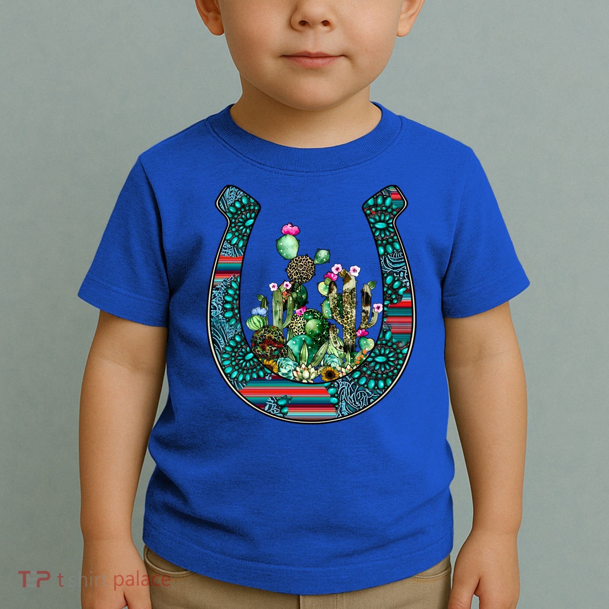 Country Western Cactus Sunflower Horseshoe Gift Toddler T-Shirt