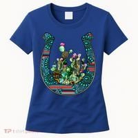 Country Western Cactus Sunflower Horseshoe Gift Women's T-Shirt thumb 0