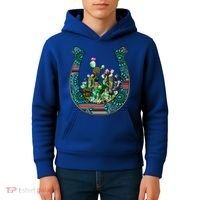 Country Western Cactus Sunflower Horseshoe Gift Kids Hoodie thumb 4