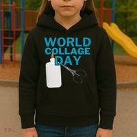 Celebrate World Collage Day Kids Hoodie thumb 3