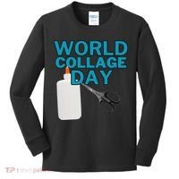 Celebrate World Collage Day Kids Long Sleeve Shirt thumb 0
