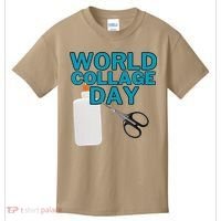 Celebrate World Collage Day Kids T-Shirt thumb 0