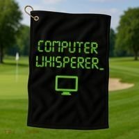 Computer Whisperer Cool Gift Tech Support Nerds Geeks Funny It Cute Gift Golf Towel thumb 1