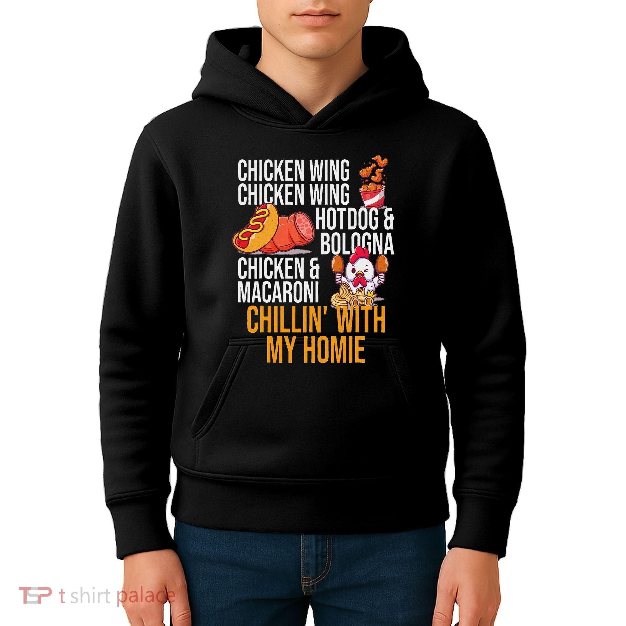 Chicken Wing Chicken Wing Hot Dog And Bologna Kids Hoodie