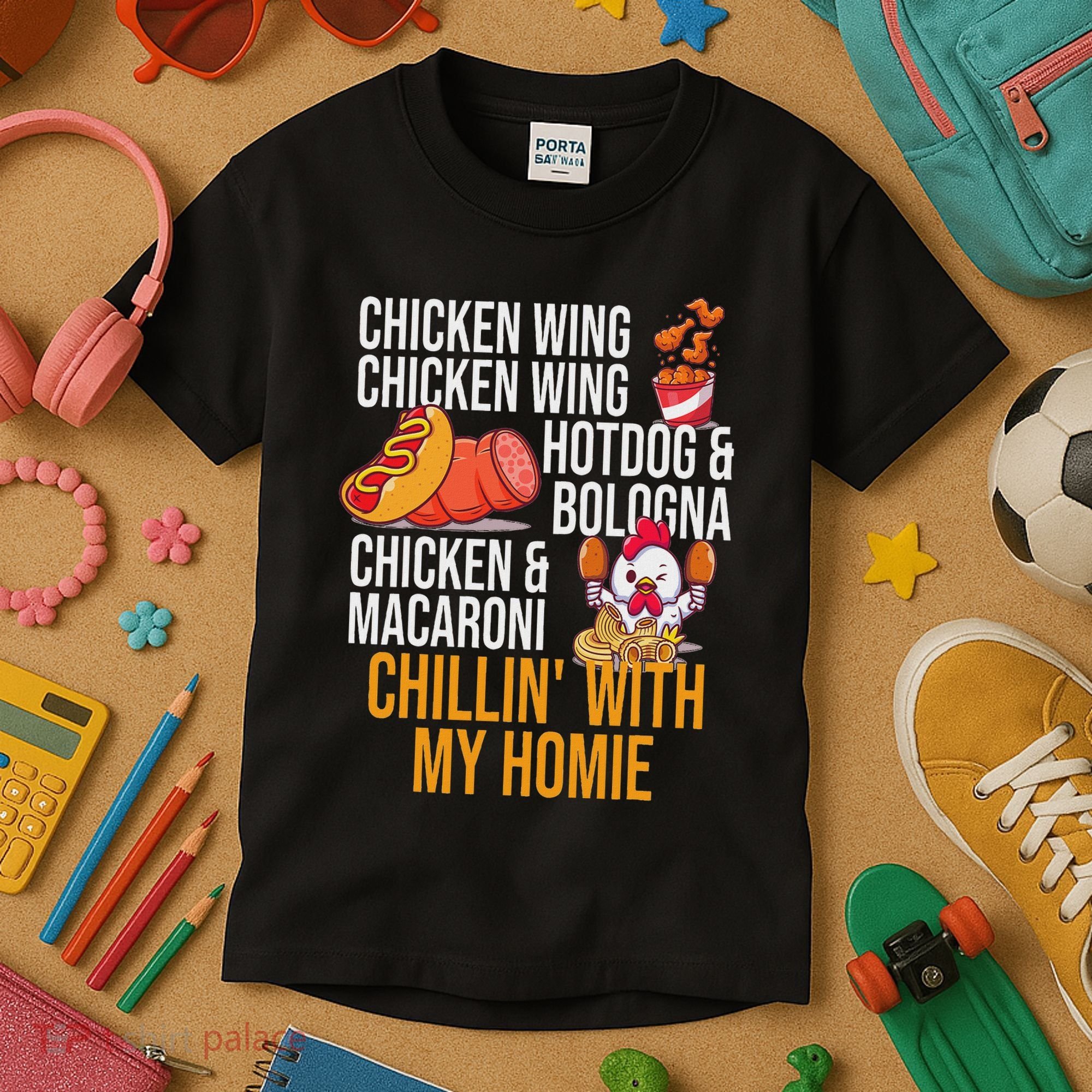 Chicken Wing Chicken Wing Hot Dog And Bologna Kids T-Shirt