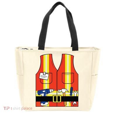 Construction Worker Costume Orange Safety Vest Tools Tote Bag