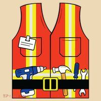 Construction Worker Costume Orange Safety Vest Tools Tote Bag thumb 4