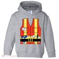 Construction Worker Costume Orange Safety Vest Tools Toddler Hoodie thumb 0