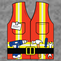Construction Worker Costume Orange Safety Vest Tools Toddler Hoodie thumb 2