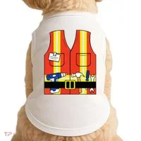 Construction Worker Costume Orange Safety Vest Tools Doggie Tank thumb 0