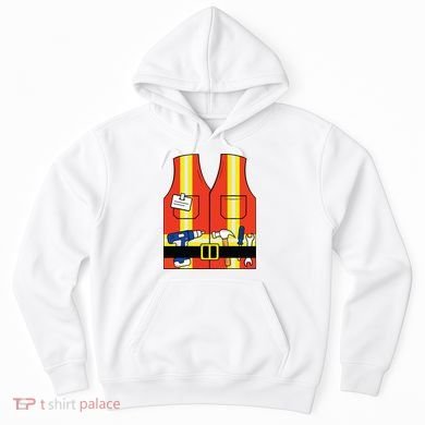 Construction Worker Costume Orange Safety Vest Tools Hoodie