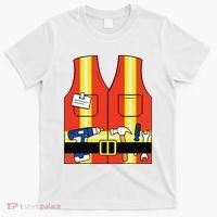 Construction Worker Costume Orange Safety Vest Tools T-Shirt thumb 0