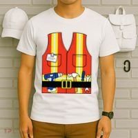 Construction Worker Costume Orange Safety Vest Tools T-Shirt thumb 6