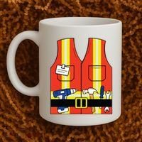 Construction Worker Costume Orange Safety Vest Tools Coffee Mug thumb 2
