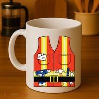 Construction Worker Costume Orange Safety Vest Tools Coffee Mug thumb 4