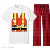 Construction Worker Costume Orange Safety Vest Tools Pajama Set thumb 0