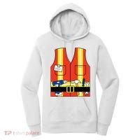 Construction Worker Costume Orange Safety Vest Tools Women's Hoodie thumb 0