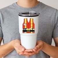 Construction Worker Costume Orange Safety Vest Tools Tumbler thumb 2