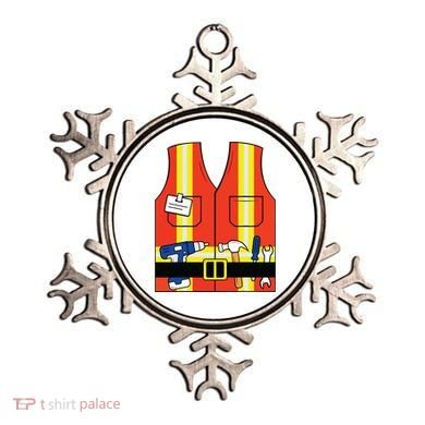 Construction Worker Costume Orange Safety Vest Tools Ornament