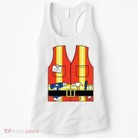 Construction Worker Costume Orange Safety Vest Tools Women's Tank Top thumb 0