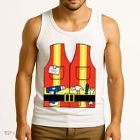 Construction Worker Costume Orange Safety Vest Tools Tank Top thumb 3