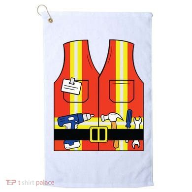 Construction Worker Costume Orange Safety Vest Tools Golf Towel