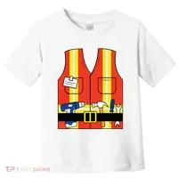Construction Worker Costume Orange Safety Vest Tools Toddler T-Shirt thumb 0