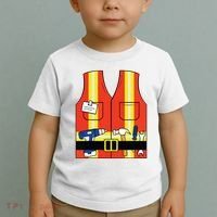 Construction Worker Costume Orange Safety Vest Tools Toddler T-Shirt thumb 2