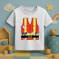Construction Worker Costume Orange Safety Vest Tools Toddler T-Shirt thumb 3