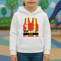Construction Worker Costume Orange Safety Vest Tools Kids Hoodie thumb 3