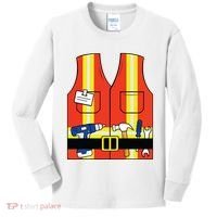Construction Worker Costume Orange Safety Vest Tools Kids Long Sleeve Shirt thumb 0