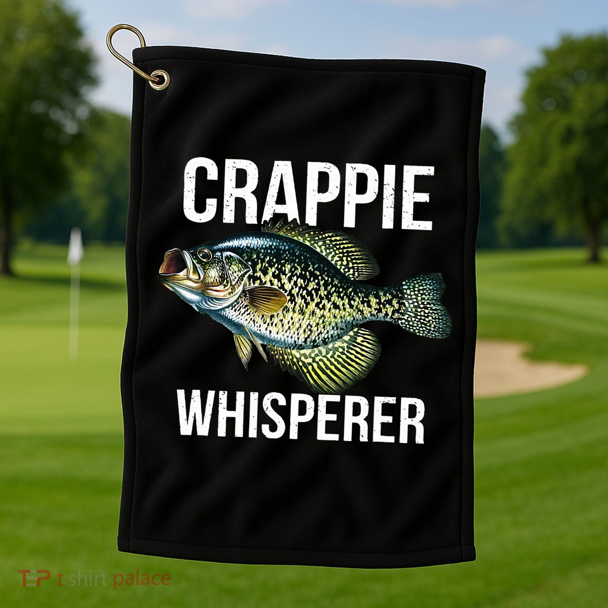 Crappie Whisperer Crappie Fishing Gift Golf Towel