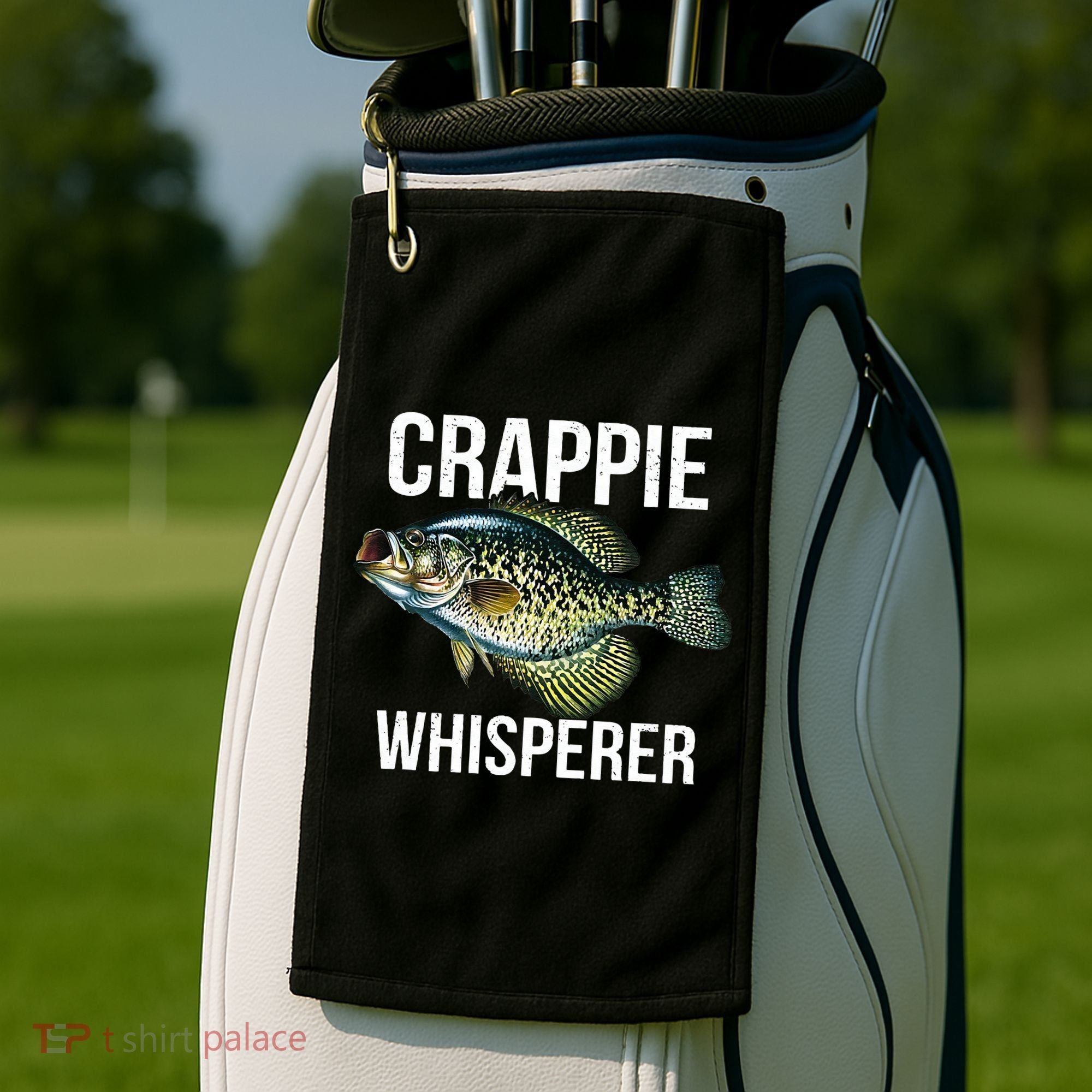 Crappie Whisperer Crappie Fishing Gift Golf Towel