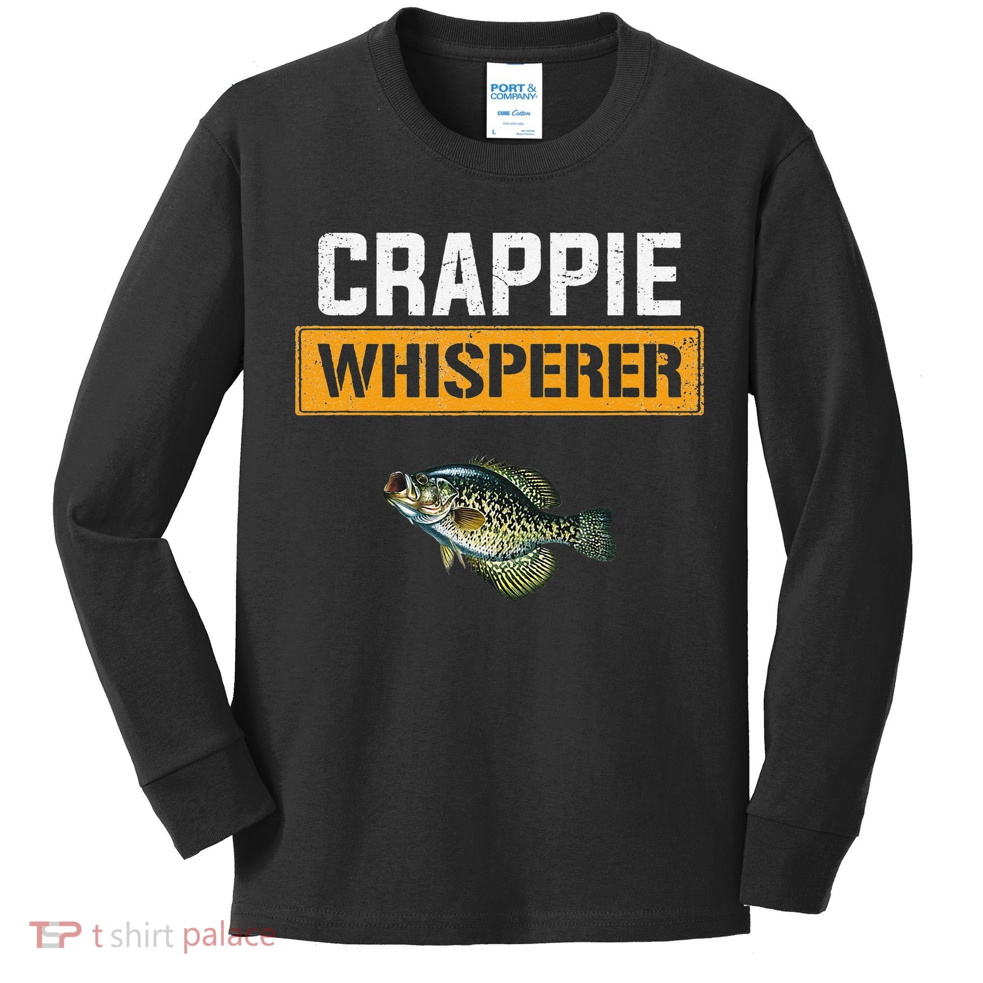 Crappie Whisperer Crappie Fishing Kids Long Sleeve Shirt