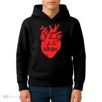 CHD Warrior Congenital Heart Defects 1 In 100 Heart Warrior Kids Hoodie thumb 4