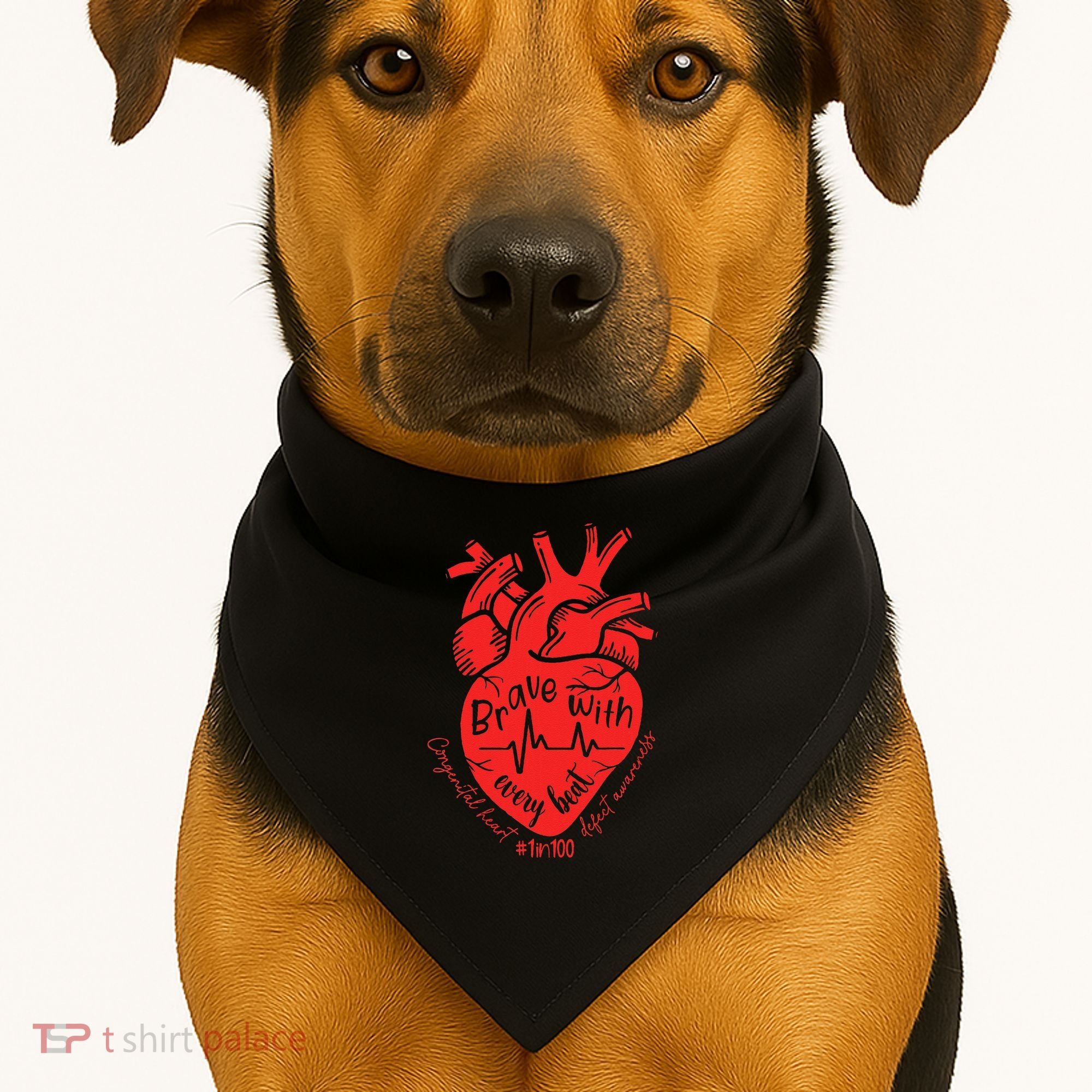 CHD Warrior Congenital Heart Defects Brave With Every A USA-Made Doggie Bandana