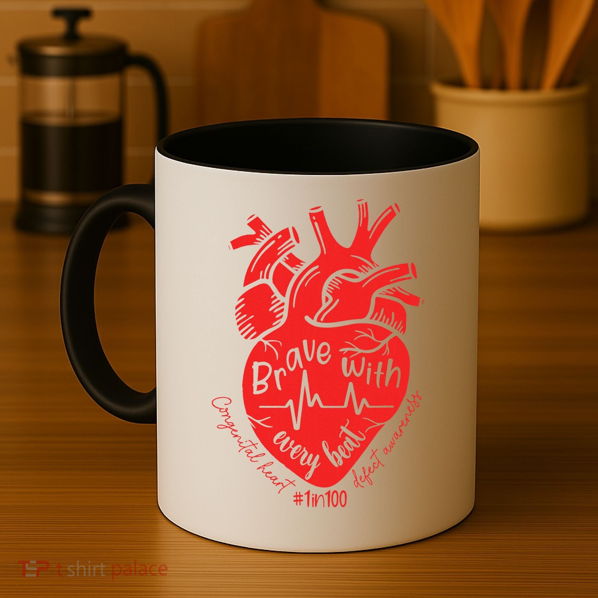 CHD Warrior Congenital Heart Defects Brave With Every A Coffee Mug